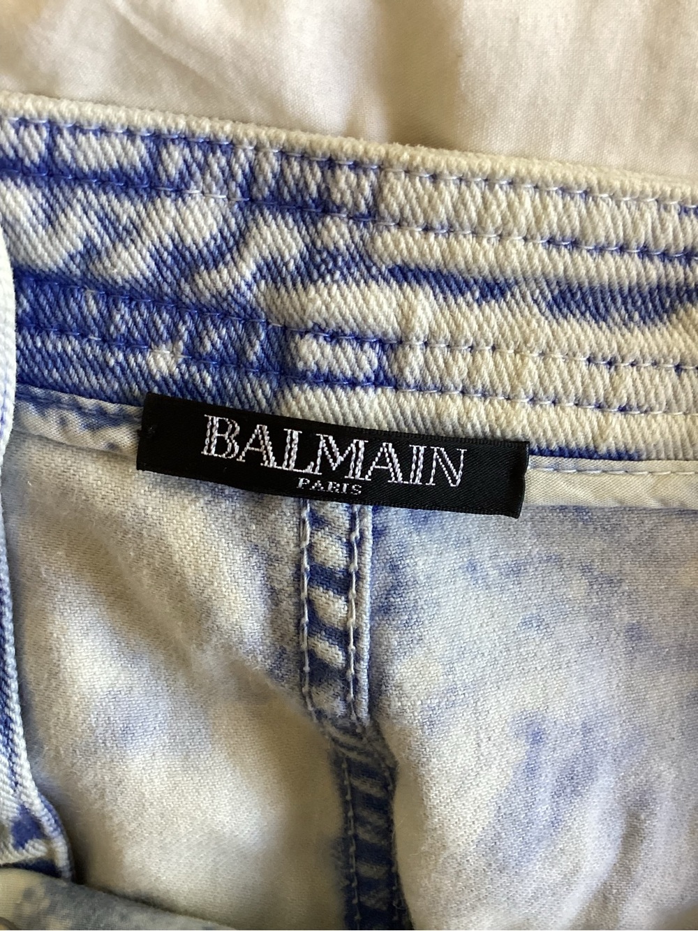 Balmain Blue Tie-Dye Sailor Button Pants SZ 26 - Picture 5 of 5